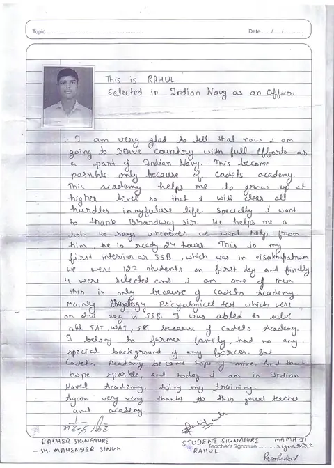 Handwritten letter to Cadets Academy — 24 of 28
